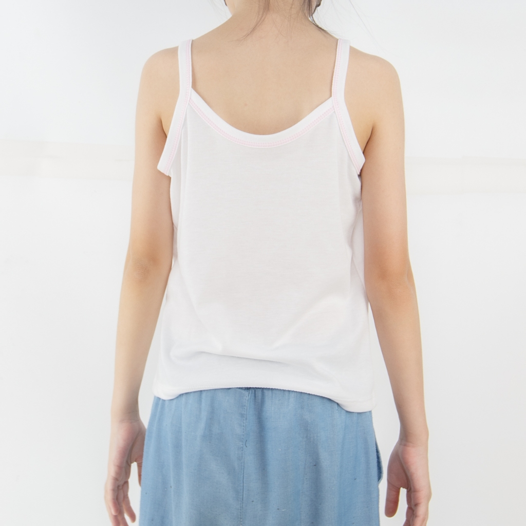 เสื้อกล้ามเด็กหญิงเสื้อซับในเด็กหญิง ปักการ์ตูนน่ารัก แบบยาว ผ้าค็อตตอน 100% ราคาคุ้มค่า - รูปที่ 3