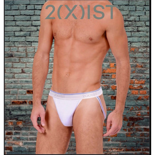 กางเกงในชาย 2(x)ist jock strap สีขาว ขลิบฟ้า cotton size S,M…