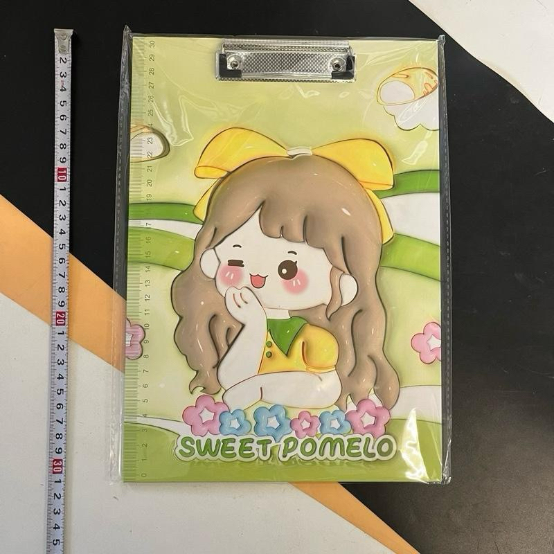 (12 ชิ้น) No2131 คลิปบอร์ด A4 Clip Board กระดานรองเขียน สีสันน่ารัก กระดานรองเขียน กระดานรองเขียว