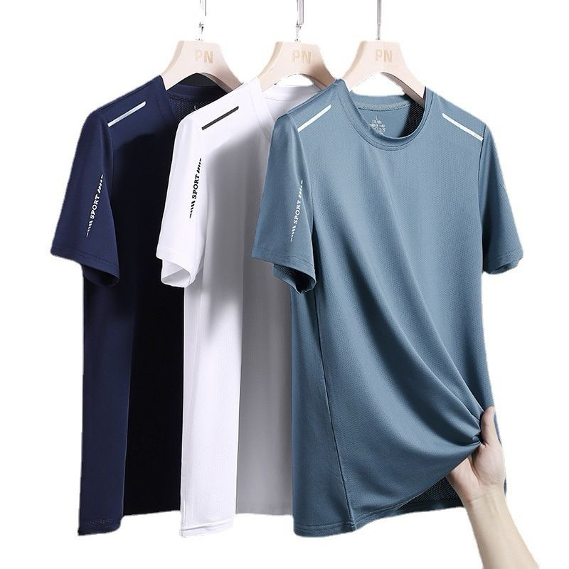 พร้อมส่ง เสื้อยืดแขนสั้นคอกลมผู้ชาย เสื้อกีฬาแขนสั้นผู้ชาย ผ้าดีใส่สบายไม่ร้อน – โปรปัง