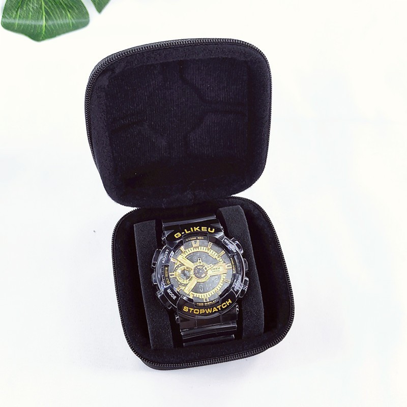 Eva กระเป๋าใส่นาฬิกาพกพา 1 เรือน ดีไซน์เรียบหรู พร้อมซิปปิด กล่องนาฬิกา Watch Box