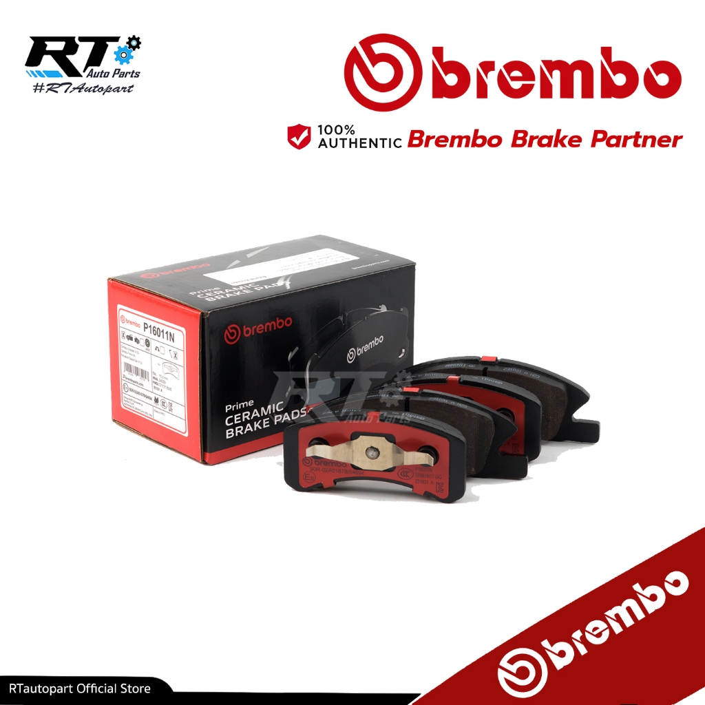 Brembo ผ้าดิสเบรคหน้า Mitsubishi Mirage Attrage Eco car ปี13-19 Allnew Mirage ปี19-24 | ผ้าเบรค | P16011N