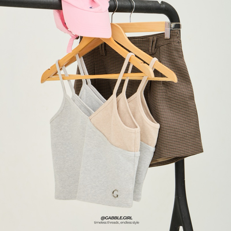 Gabble.girl - Two Tone Tank เสื้อสายเดี่ยวทูโทน