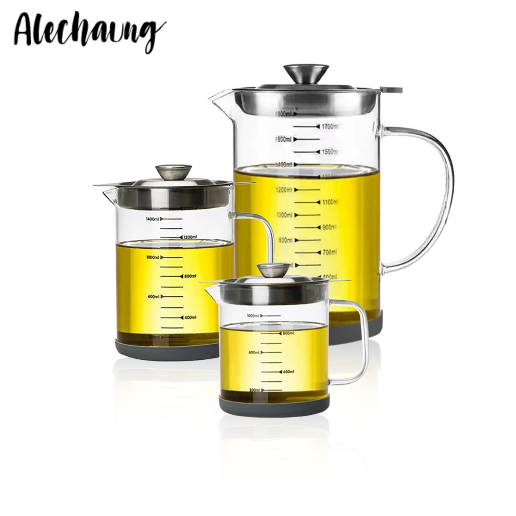 แก้วกรองน้ำมัน เหยือกแก้วกรองน้ำมัน oil filter pot ที่กรองน้ำมัน กรองละเอียด ทนความร้อน ปลอดสารตะกั่ว Alechaung coffee