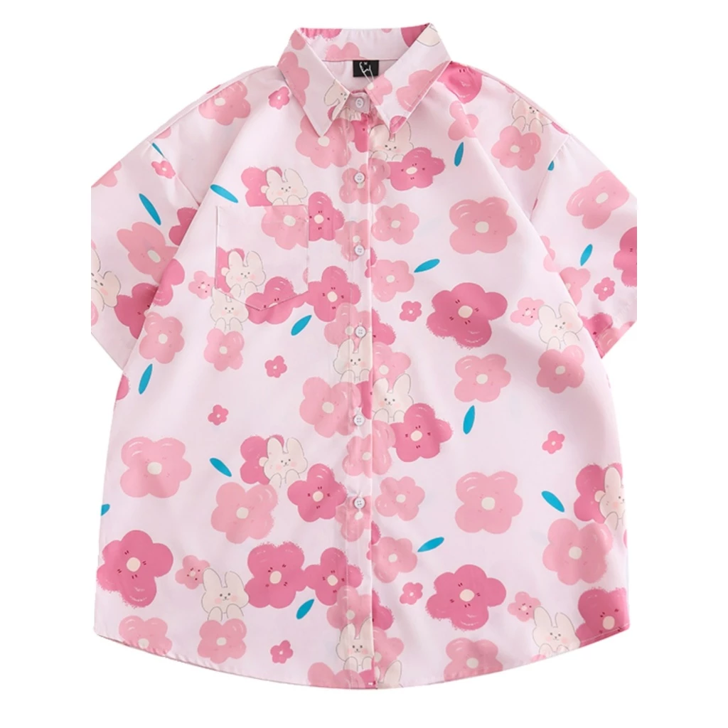 Beryl เสื้อเชิ้ตฮาวายลายดอก ทรงหลวม สไตล์ย้อนยุค แขนสั้น thumbnail 10