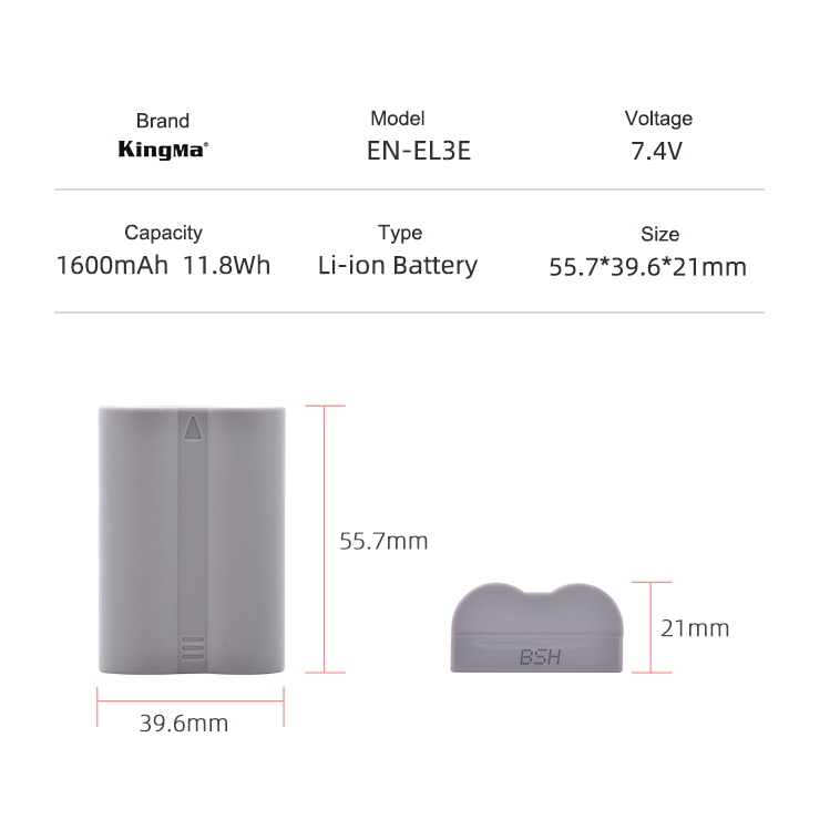 Kingma Nikon EN-EL3E / ENEL3E แบตเตอรี่ แท่นชาร์จ (ประกันศูนย์ 1 ปี)
