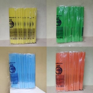 หลอดยาวพิเศษ 13 นิ้ว แพ็ค 10 ห่อ (1 แพ็คมี 1 สีเท่านั้น)