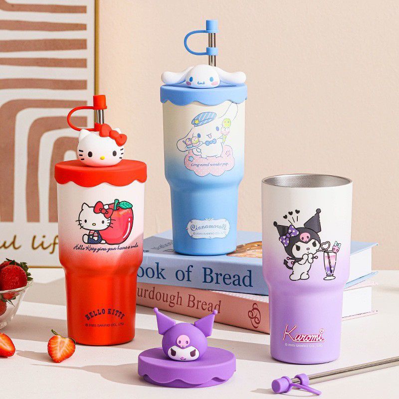 แก้วน้ำเก็บอุณหภูมิ SANRIO สินค้าลิขสิทธิ์แท้ 💯💯💯 ขนาดจุ 580 ml ขนาด 17.4×8.7cm สแตนเลสเกรด 304  ราคา 399 บาท