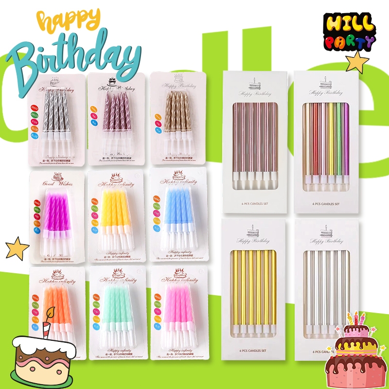 เทียนวันเกิด เทียนปักเค้กวันเกิดแฟนซี หลายแบบ สวยงาม วันเกิด HBD ปาร์ตี้ Happy Birthday