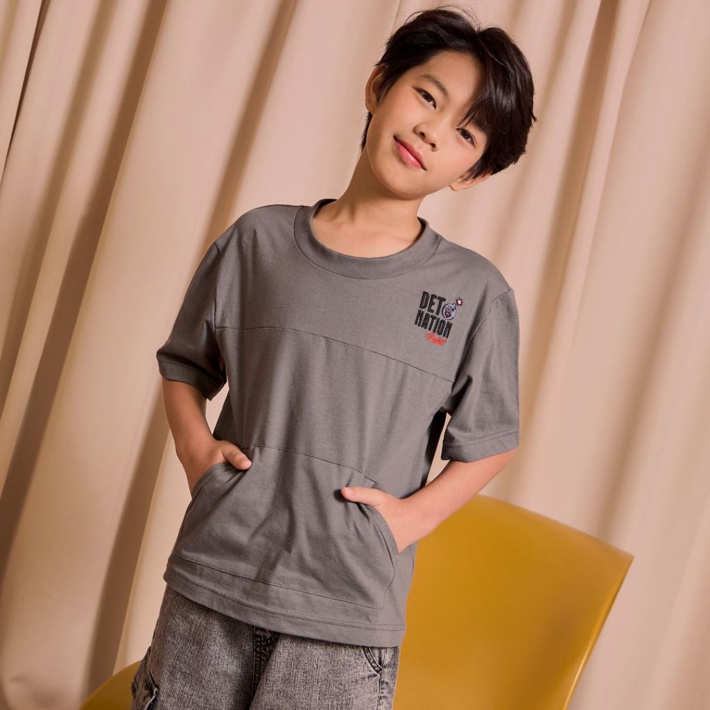 e'clat เสื้อยืดเด็กโต แขนสั้น เสื้อเด็กพรีทีน 6-12 ปี ปักลาย เนื้อผ้าเจอร์ซี่100%cotton 4016