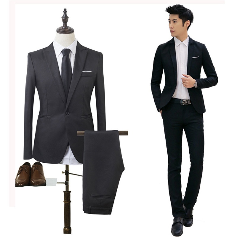 2025 ชุดสูทธุรกิจแฟชั่นใหม่สำหรับผู้ชาย ชุดสูท + กางเกง - รูปที่ 4