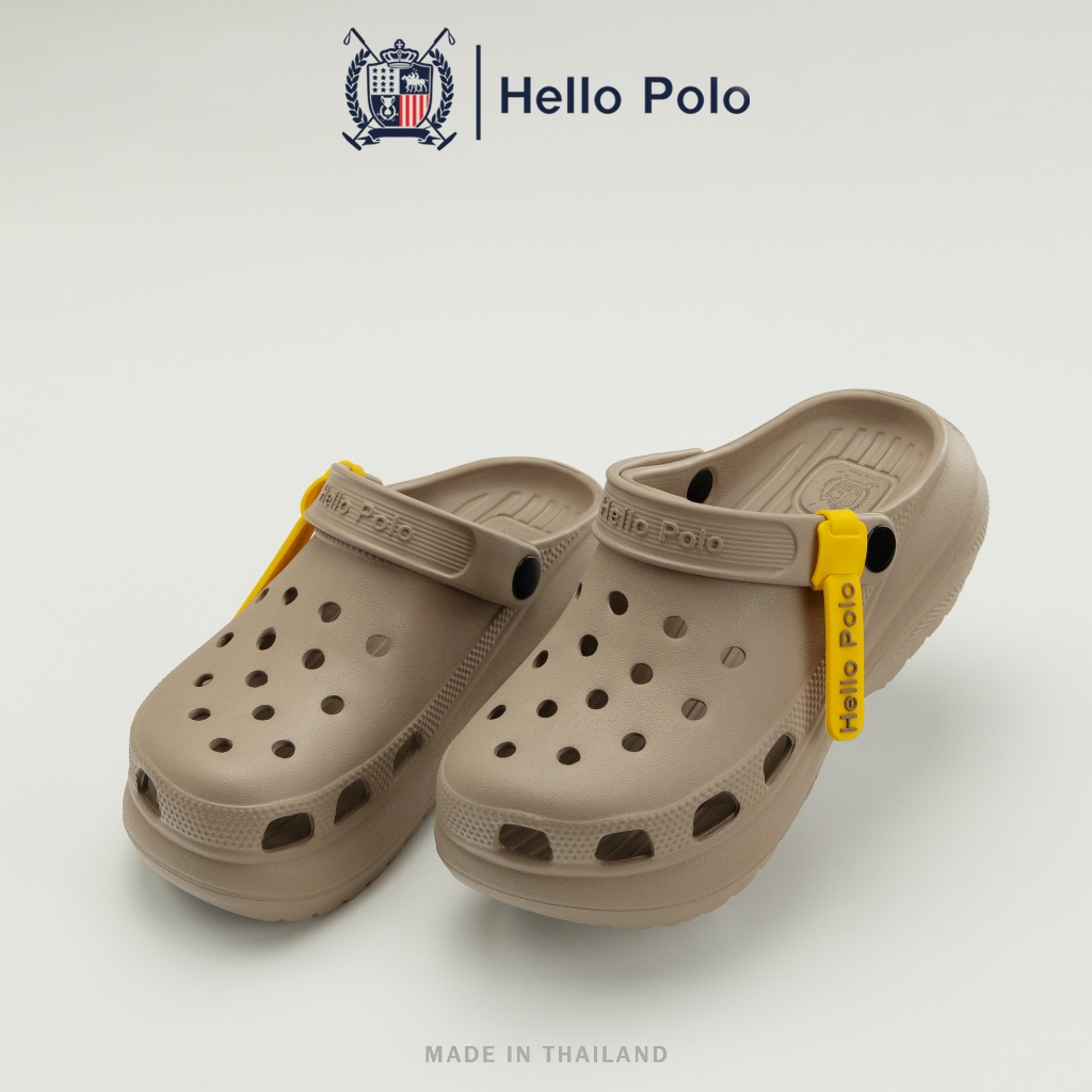 Hello Polo รองเท้าหัวโตผู้หญิง รองเท้าแตะป้องกันกลิ่น วัสดุ EVA กันลื่น ส้นหนา 7.5 ซม รองเท้านิ่มเหมือนเหยียบอึ HP8052