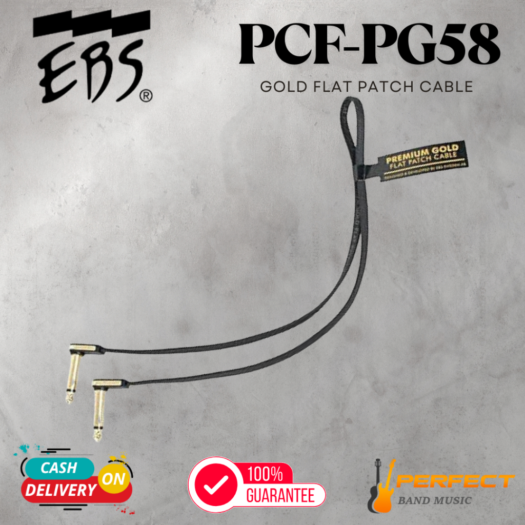 สายพ่วงเอฟเฟค EBS PCF-PG58 Gold Flat Patch Cable 58 cm. ของแท้ 100%