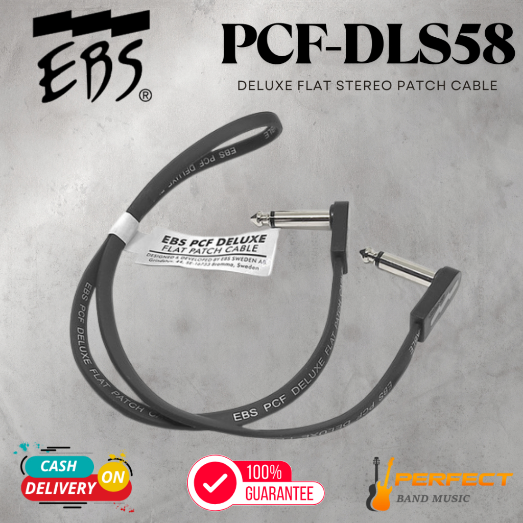 สายพ่วงเอฟเฟค EBS PCF-DLS58 Deluxe Flat Stereo Patch Cable 58 cm. ของแท้ 100%