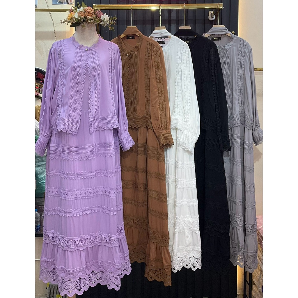 มี5สีค่ะ เดรส+เสื้อคลุม มุสลิม อิสลาม ชุดสาวอวบ อ้วน ชุดไปงาน ออกงาน ชุดไปทะเล ใส่เที่ยว abaya อบาย่า ชุดอาบาย่า Lots