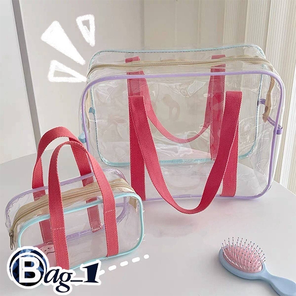 bag_1(ฺBAG2352) กระเป๋าจัดระเบียบPVC มี2ไซต์ M,L กระเป๋าใส่เครื่องสำอาง