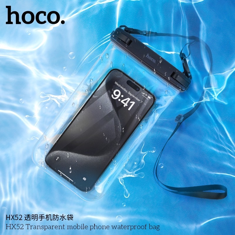 Hoco HX52 ซองมือถือกันน้ำ สำหรับมือถือขนาดสูงสุด 7.2 นิ้ว รองรับทัชสกีน กันน้ำ IPX8 สายปรับระดับได้ ถุงกันน้ำ เคสกันน้ำ - รูปที่ 2