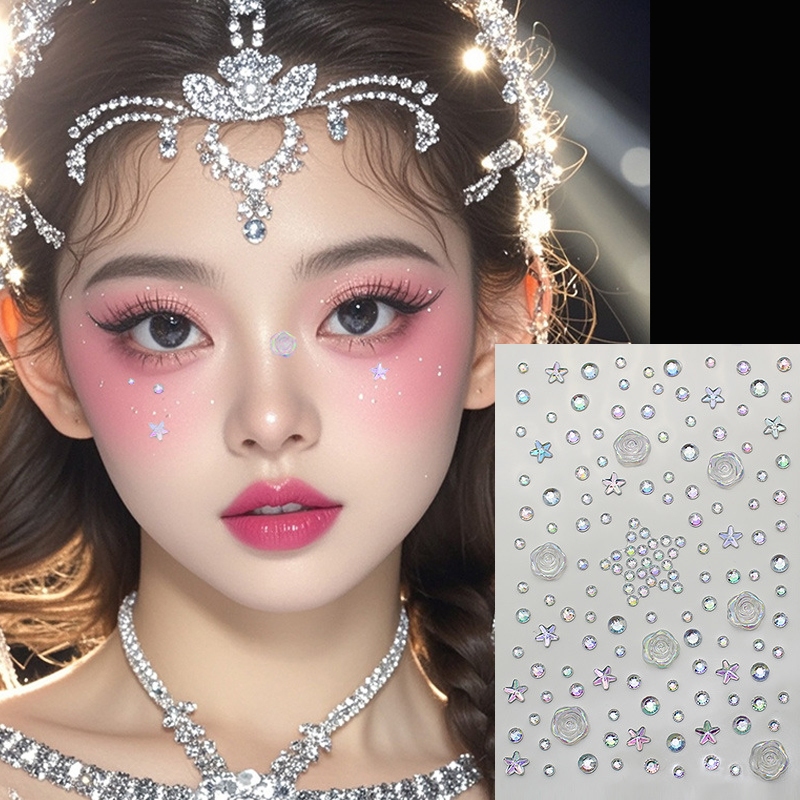 ในไทย💖คริสตัสติดตาสติกเกอร์เพชรพลอยเทียมกันน้ำกันรอยยาวนานสําหรับตกแต่งใบหน้าเหมาะสำหรับงานปาร์ตี้วันหยุดDIY - รูปที่ 3