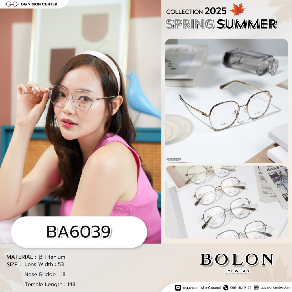BOLON​​ Eyewear รุ่น Nara รหัส BA6039 แว่นตาโบลอน Collection Spring/Summer 2025 by GG VISION CENTER 