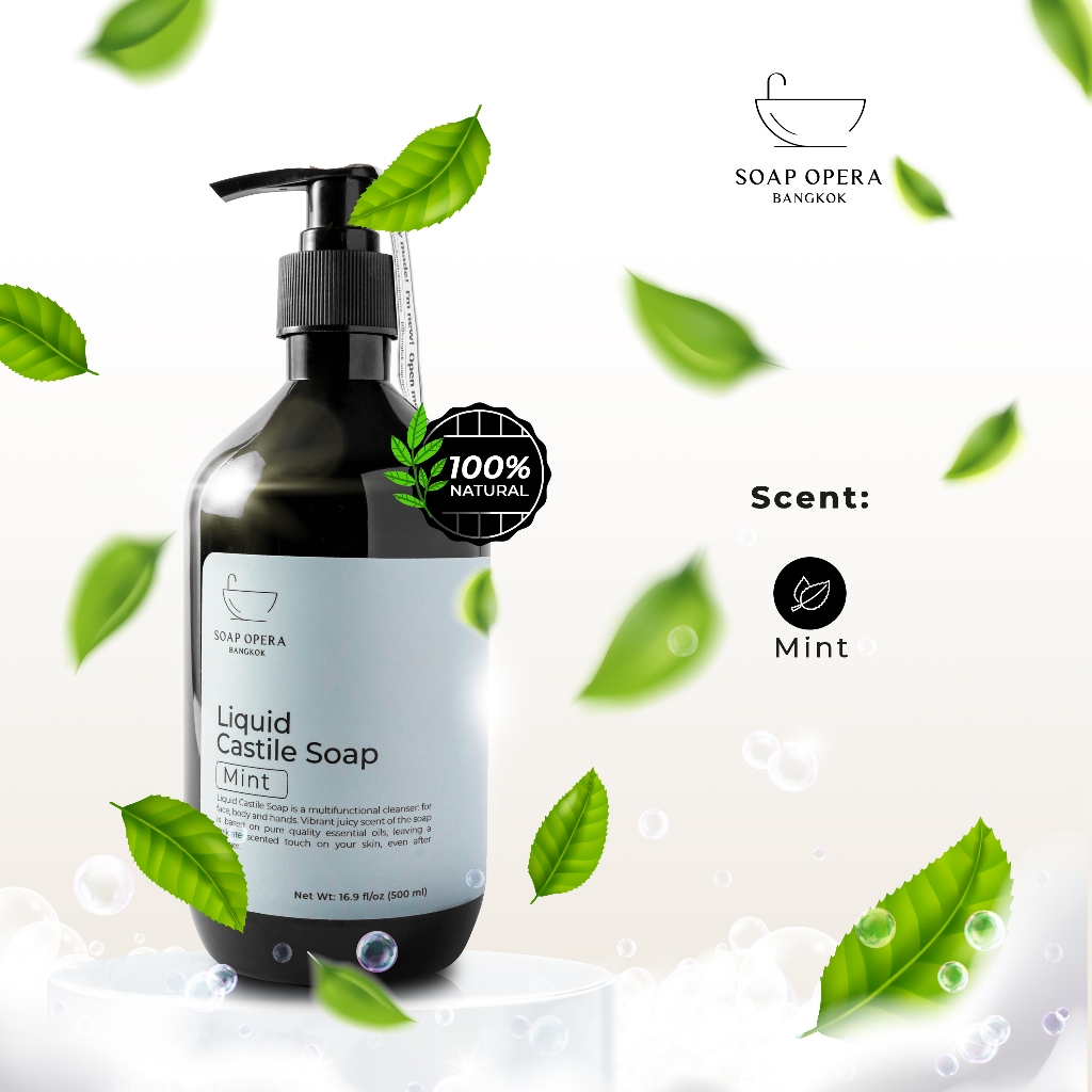Liquid Castile Soap 500ml Body Wash in Mint