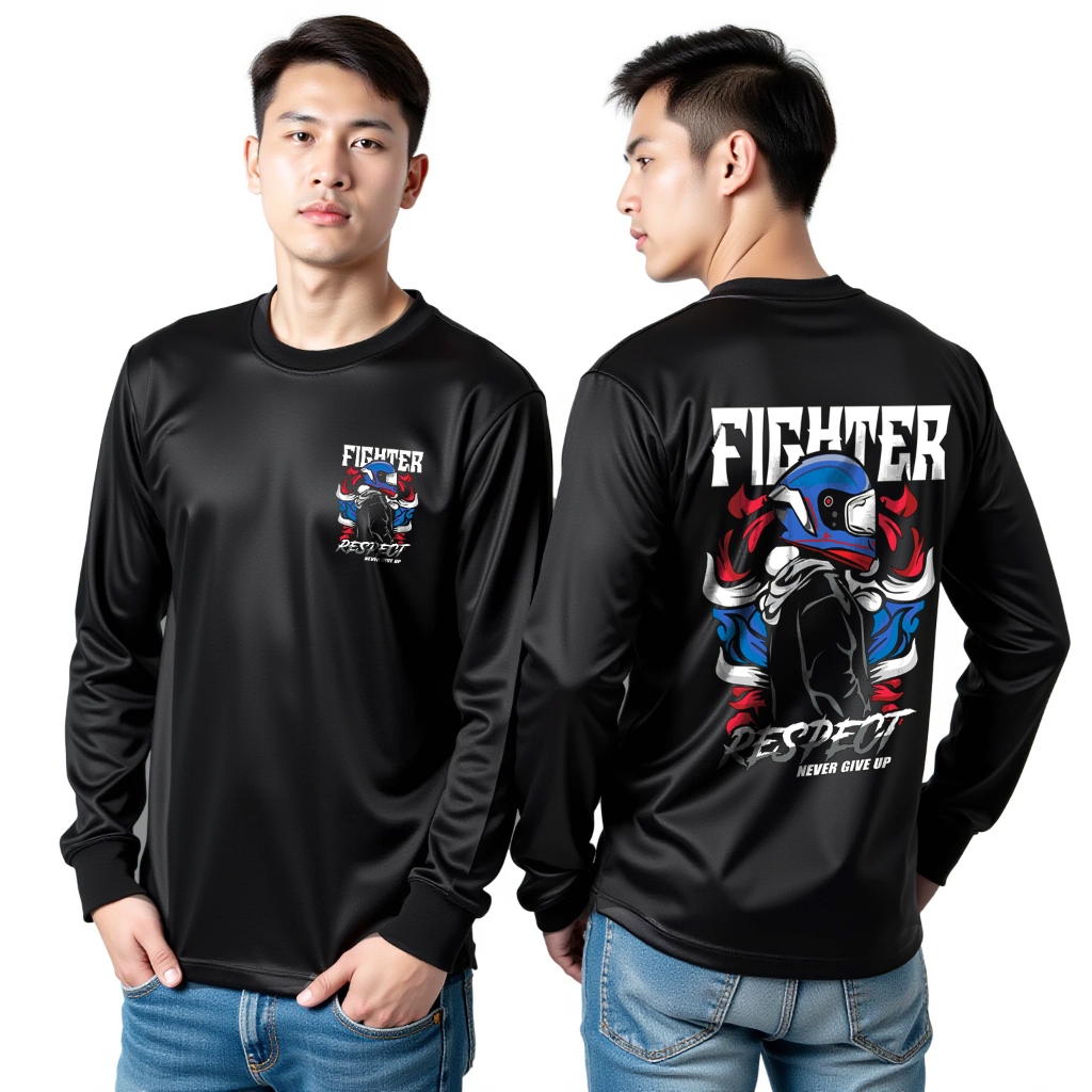>ส่งไปรษณีย์EMS< เสื้อแขนยาวผ้าไมโคร MOTO ลาย46