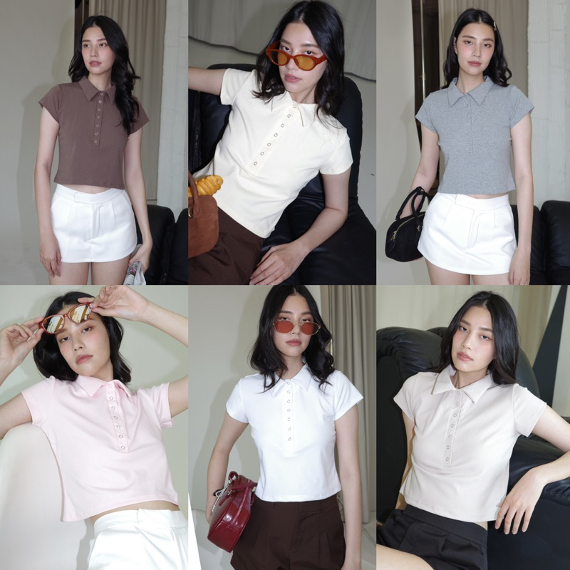 BEMYCHIC เสื้อโปโลทรง baby tee รุ่น hally top