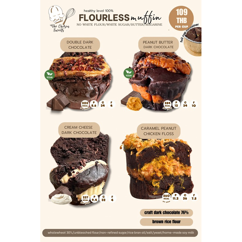 *รถเย็นเท่านั้น* Protein muffin  มัฟฟินข้าวกล้องโปรตีน (เลือกรสชาติด้านใน)