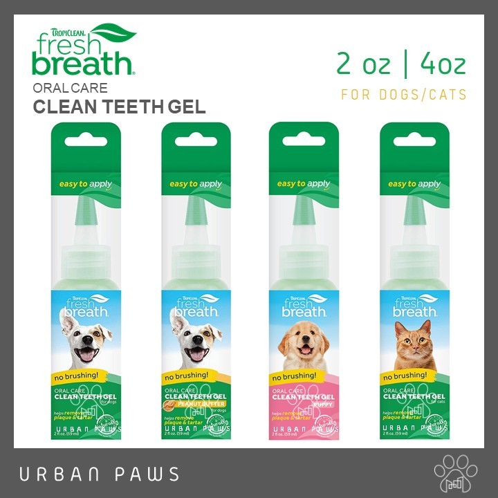 TropiClean - Clean Teeth Gel for Dogs/Cats เจลทำความสะอาดช่องปาก กำจัดคราบหินปูน สำหรับสุนัข/แมว 59 ml/118 ml (2 oz/4oz)