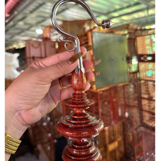 หัวกรงนกไม้นาคบุตทรงแบน ตะขอเลส ใส่13-15ซี่