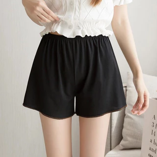 C09 กางเกงขาสั้น M-4XL ขอบขาหยัก ซับใน ใส่นอน ผ้านิ่ม สีพื้นใส่สบาย เอวยืดหยุ่นได้ดี พร้อมส่ง กางเกงไซส์ใหญ่ กางเกงคนอวบ
