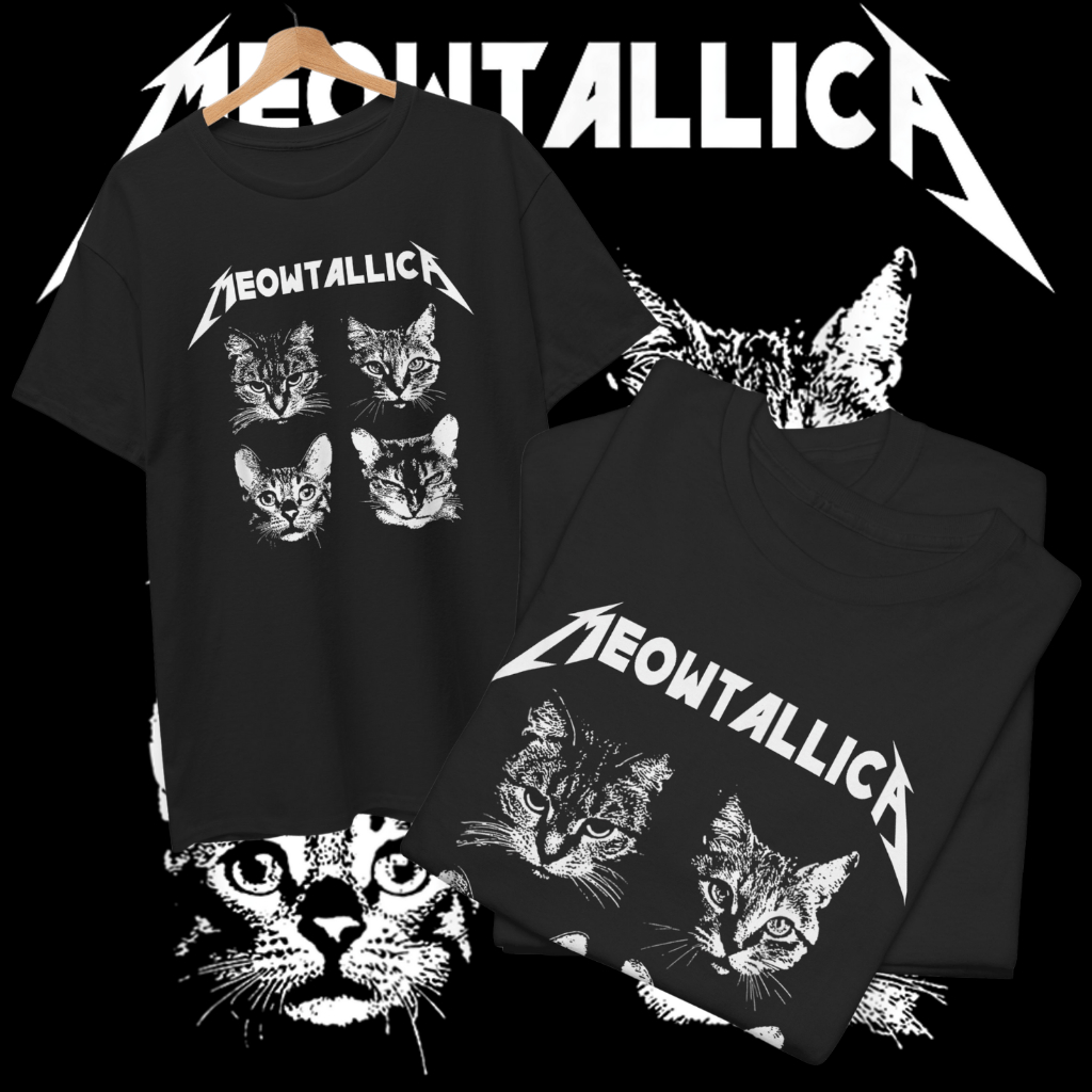 เสื้อยืด Meowtallica (Cotton 100%) ⚠️ระวังร้านปลอม⚠️