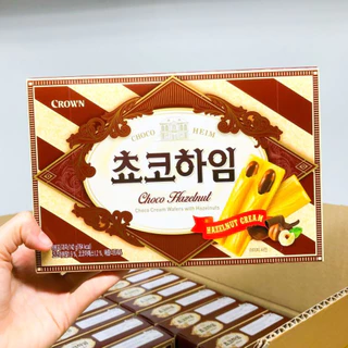 CROWN CHOCO HEIM 142g ไส้ช็อคโกแลต ขนมเกาหลี 초코하임 บิสกิตสอดไส้ครีมเฮเซลนัท