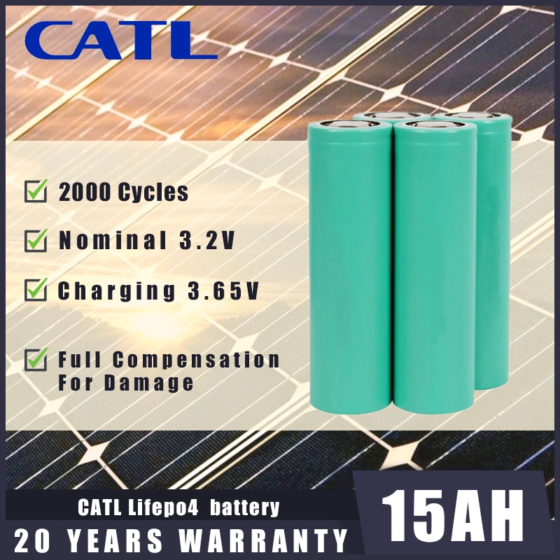【CATL】3.2V 15AH แบตเตอรี่ลิเธียมไอออน พลังงานแสงอาทิตย์ Lifepo4 33140 ชาร์จซ้ําได้ สําหรับแผงพลังงาน