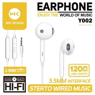 WK หูฟัง KINGKONG 3.5mm Y002 โทรชัดเจน เบสหนัก เสียงดีมากครับ สำหรับ ios Android pc （รับประกัน 1 ปี）