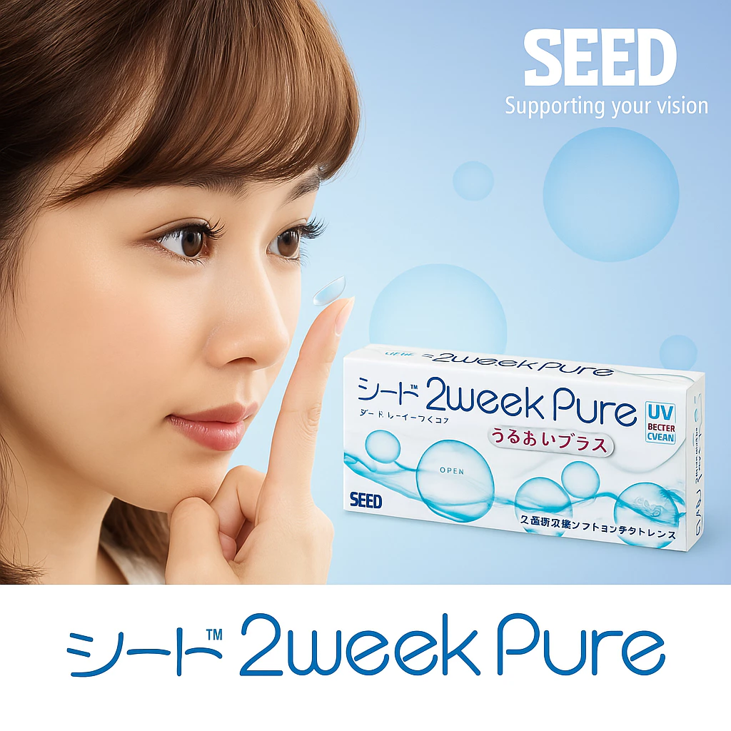 คอนแทคเลนส์ ราย2อาทิตย์ SEED 2 week Pure up 1 กล่องมี 6 ชิ้น ค่าสายตา -13.00 ถึง -24.00 และ +7.00 ถึง +10.00