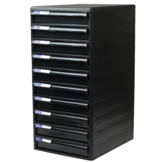 Orca ตู้เอกสาร CBN-10 โครงดำทึบ 10 ชั้น ลิ้นชักดำทึบ ใส่กระดาษ A4 ได้ ตู้เอกสารสำนักงาน