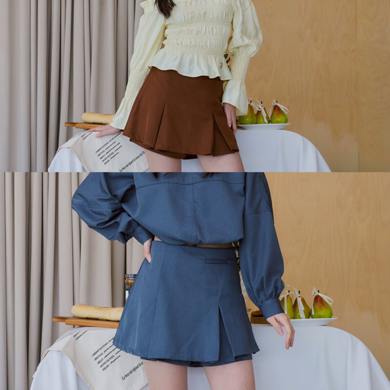 Realloose | Bagel skort - กระโปรงสั้นพร้อมกางเกงด้านใน ซิปข้าง สามารถจับคู่กับ bagel top ได้ (เฉพาะกางเกง)