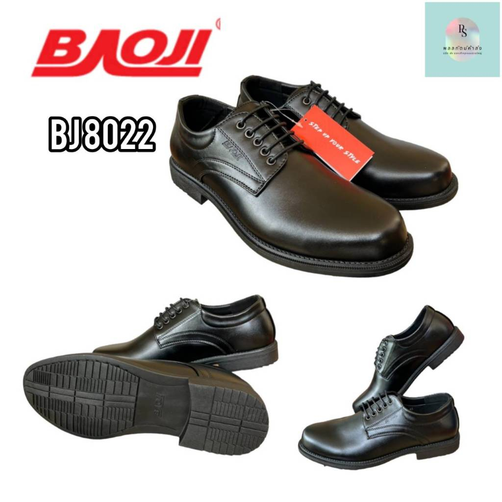 BAOJI  รองเท้าคัทชูหนังดำผู้ชาย รุ่น BJ8022   ข้าราชการ  ทำงาน  นักศึกษา  ( แบรนด์แท้ )