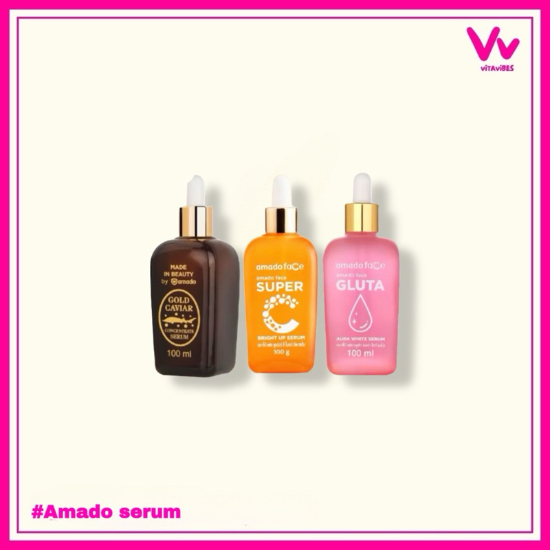 Amado Serum Gold Caviar/Gluta Aura White/Super C Serum 100ml ของแท้100%