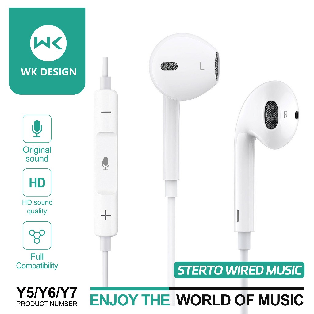 WK Design หูฟัง kingkong 3.5mm Typec phone โทรชัดเจน HiFi เบสหนักแน่น เสียงดี สำหรับ ios Android （รับประกัน 1 ปี） - รูปที่ 2