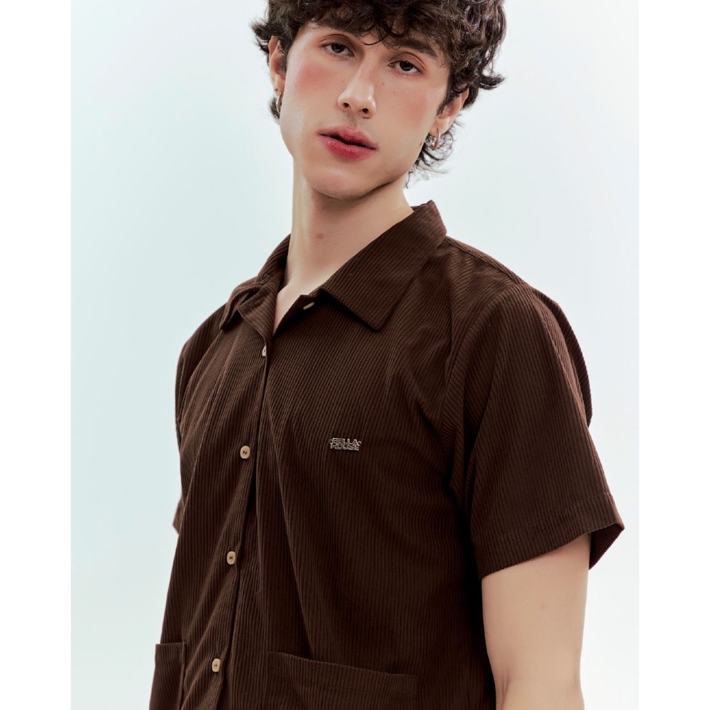 BELLA HOUSE - MALONE SHIRT เสื้อเชิ้ตแขนสั้นลูกฟูก (3 COLORS) - รูปที่ 2