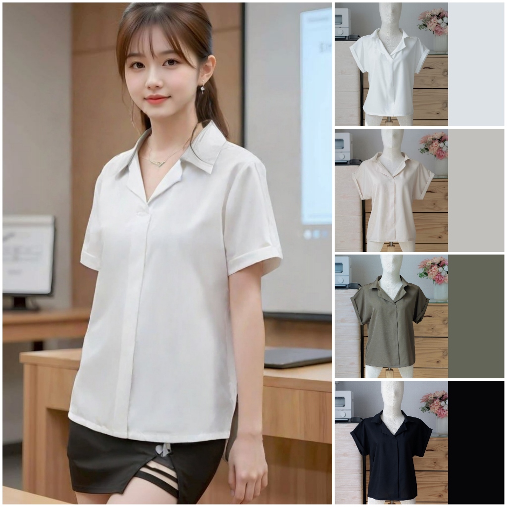 A12 เสื้อเชิ๊ตแขนสั้น คอปก ใส่เที่ยว Easter Egg