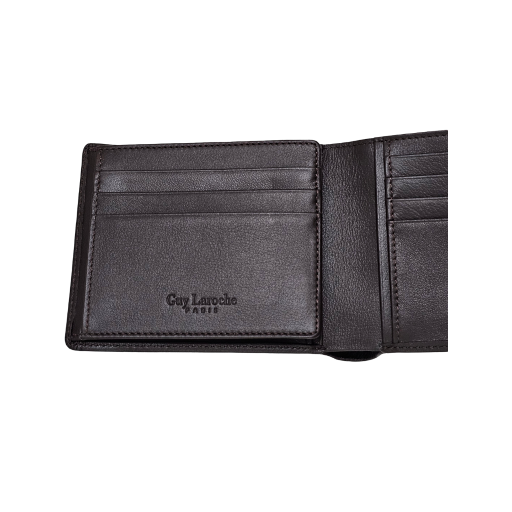 Guy Laroche กระเป๋าสตางค์ พับสั้นมีชิ้นเครดิตเปิดซ้าย สีน้ำตาล รุ่นCENTURIONII (BW12545R5)