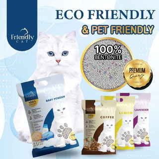 1 แถม 1 ทรายแมว Friendly Cat ขนาด 10 ลิตร เกรดพรีเมี่ยม ทรายแมวเบนโทไนท์ 100% จับตัวไว ดับกลิ่นยาวนาน