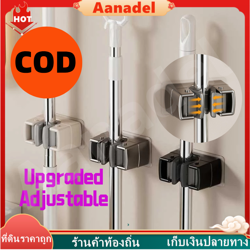 🟠🟠ที่แขวนไม้ถูพื้นห้องน้ํากันน้ําติดผนัง ที่ยึดตะขอไม้ถูพื้น ชั้นวางฝักบั ที่แขวนไม้ถูพื้น คลิปแขวนไม้ถูพื้น งกันน้ำในห้