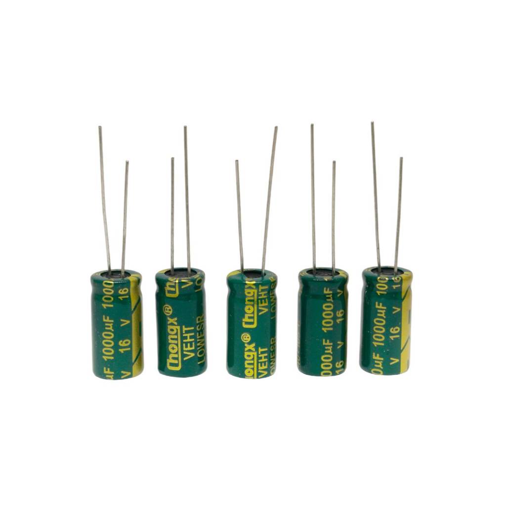 5ชิ้น capacitor 1000UF 16V 105C,คาปาซิเตอร์ 1000uF 16v ตัวเก็บประจุ อิเล็กโตรไลท์