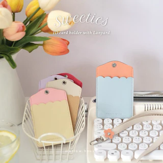 Sweeties ID card holder with Lanyard ที่ใส่บัตรพร้อมสายคล้องคอ ซองใส่บัตรพนักงานน่ารัก ซองใส่บัตรรถไฟฟ้า