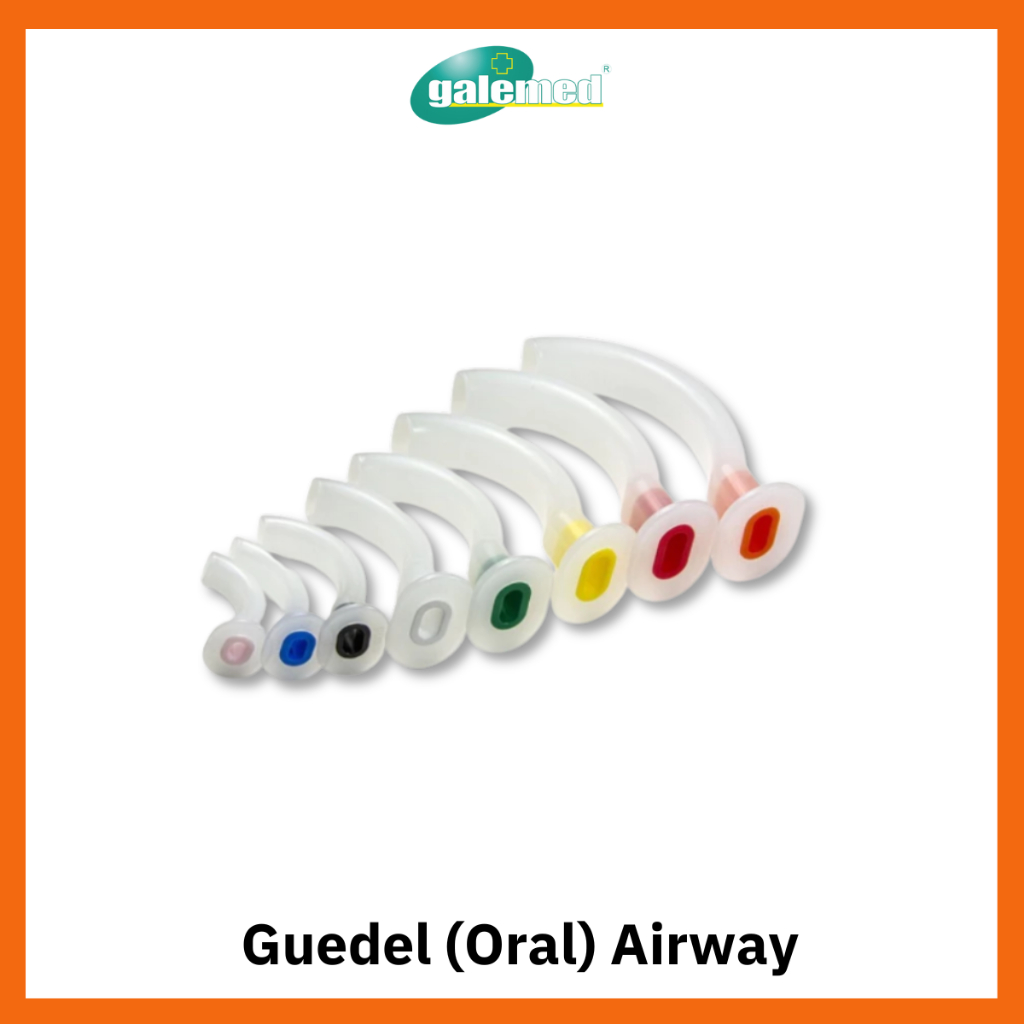 Galemed Guedel (Oral) Airway ท่อเปิดทางเดินหายใจ ทางปากวัสดุทำจาก พลาสติก Medical Grade [ขนาด 40mm-110mm]