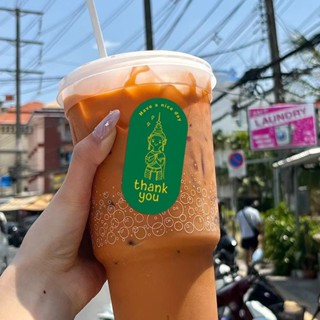 100ดวง สติ๊กเกอร์ขอบคุณ สติ๊กเกอร์ติดแก้ว ติดกล่อง ตกแต่ง st…