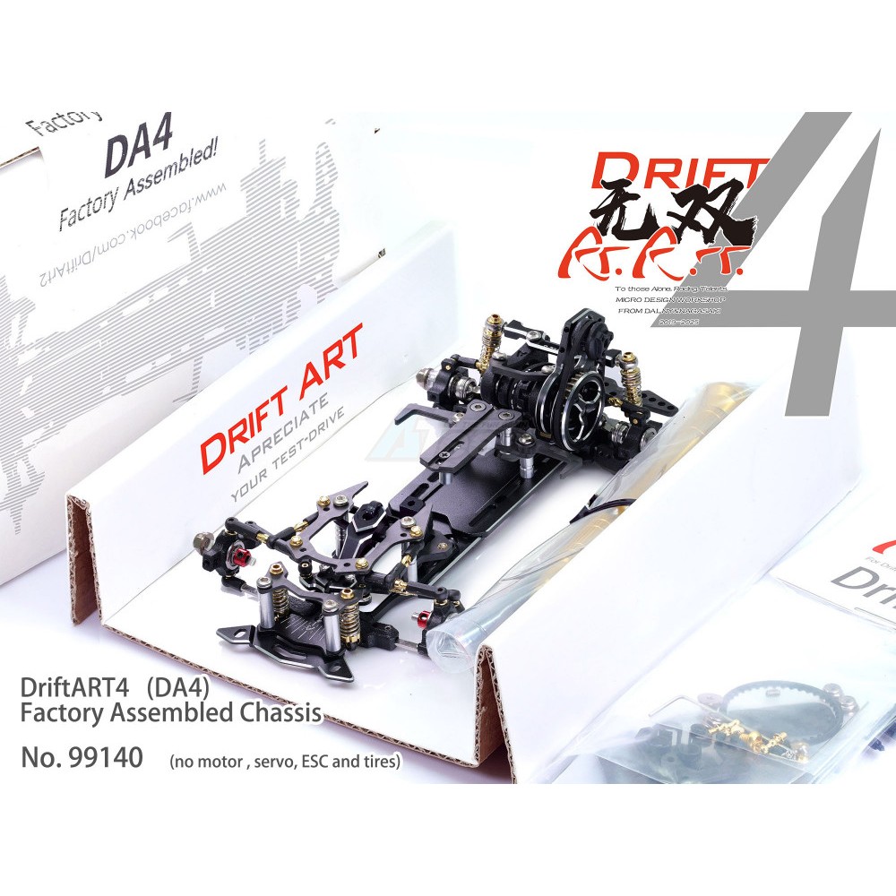 Drift Art 1/24 1/28 Factory Assembled Chassis Mini RWD Drift Chassis Kit EP w/o Electronics 99140